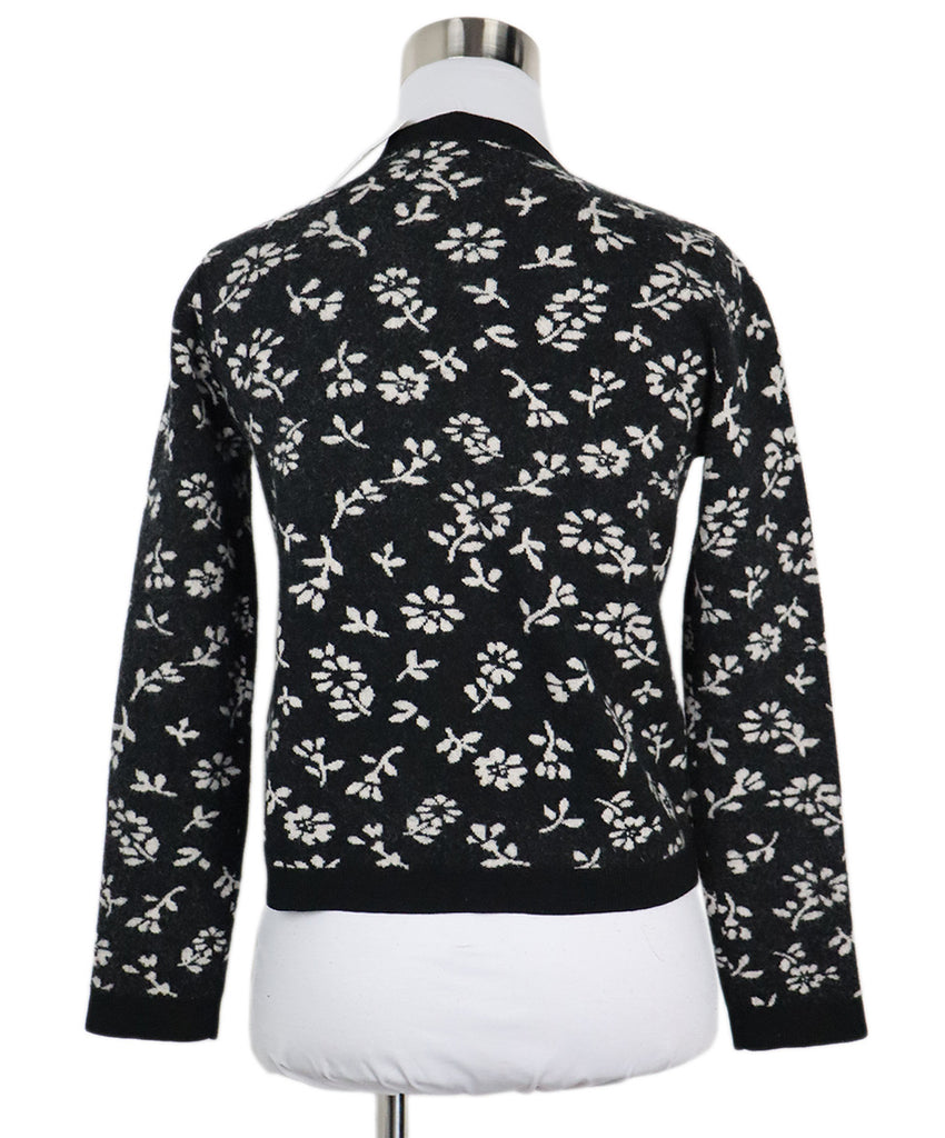 Sandy Liang B&W Floral Print Wool Sweater 2