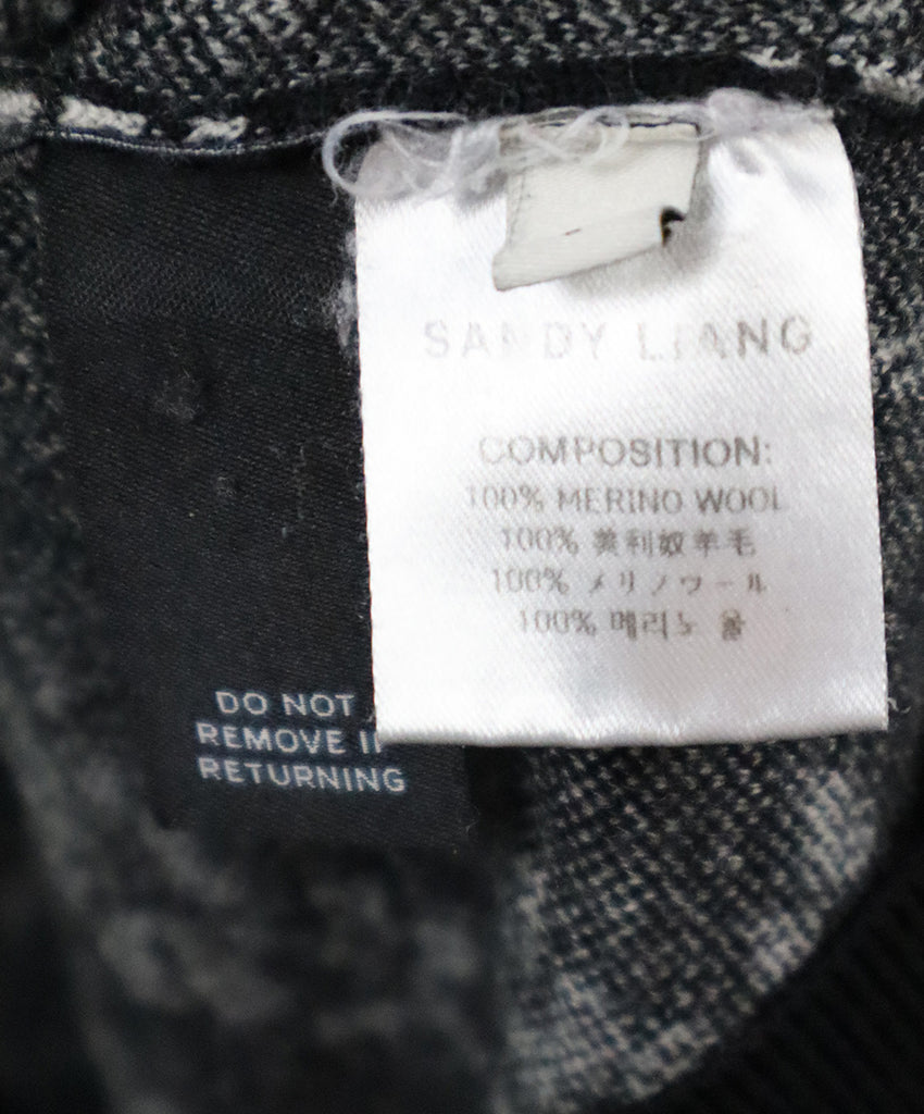 Sandy Liang B&W Floral Print Wool Sweater 4