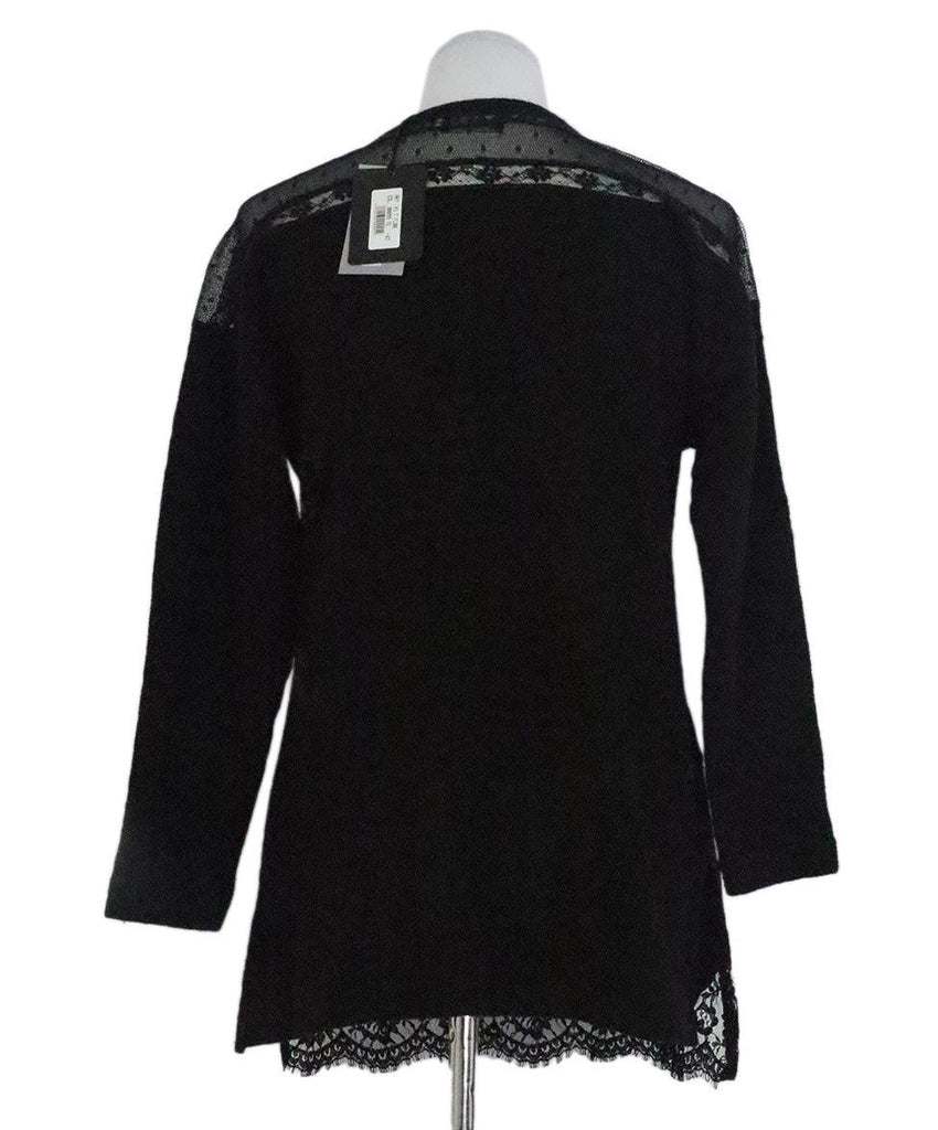 Scervino Black Wool & Lace Sweater sz 8 - Michael's Consignment NYC