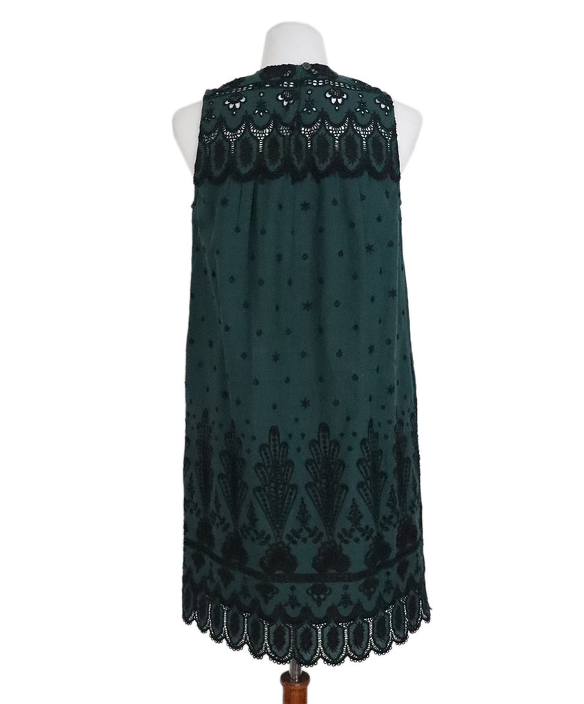 Sea Green Cotton Embroidery Dress 2
