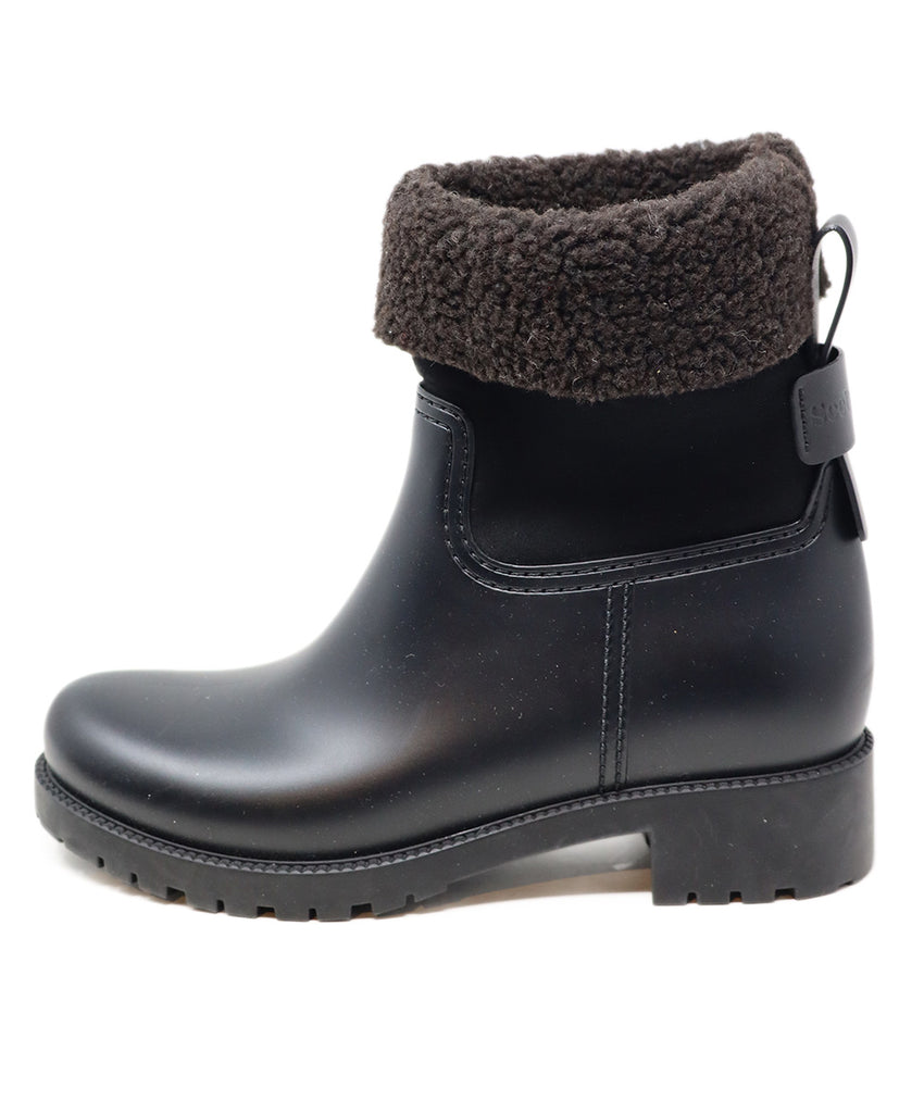 See By Chloe Black Rubber & Brown Sherpa Lining Boots 1