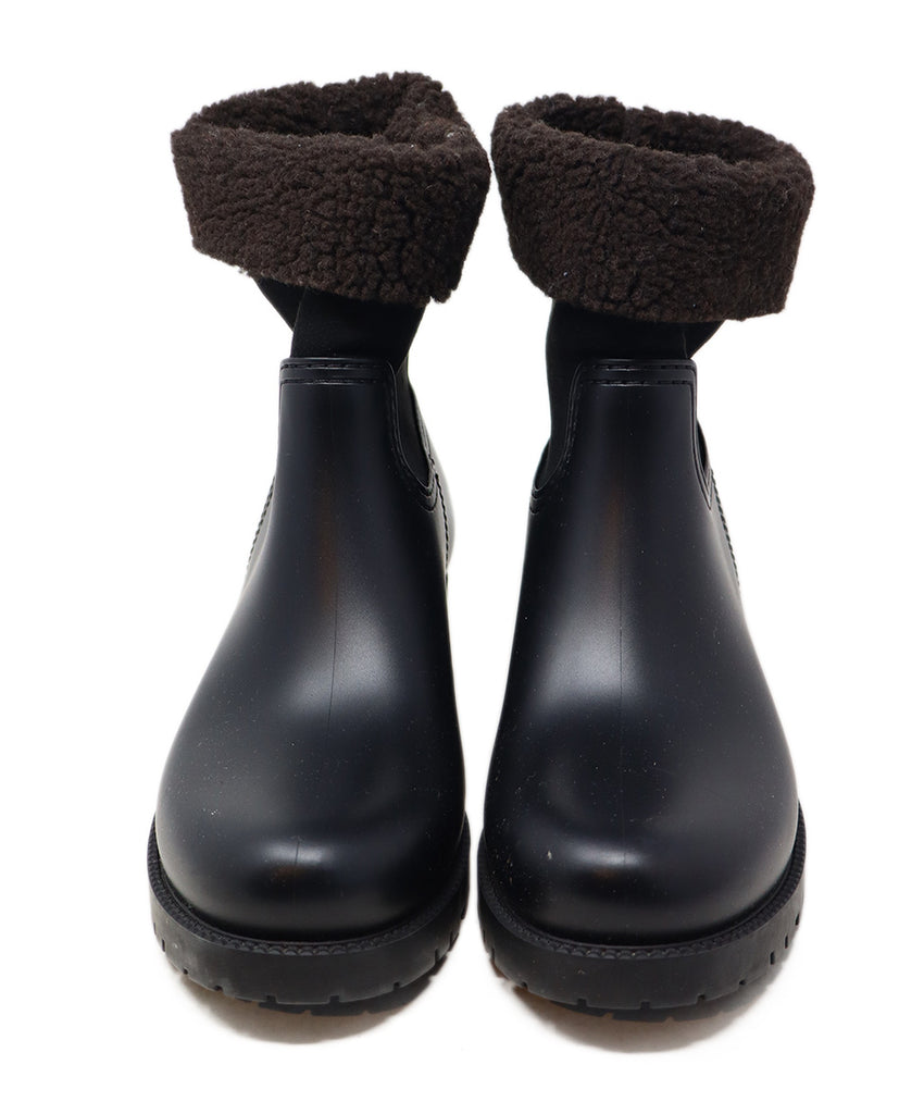 See By Chloe Black Rubber & Brown Sherpa Lining Boots 3