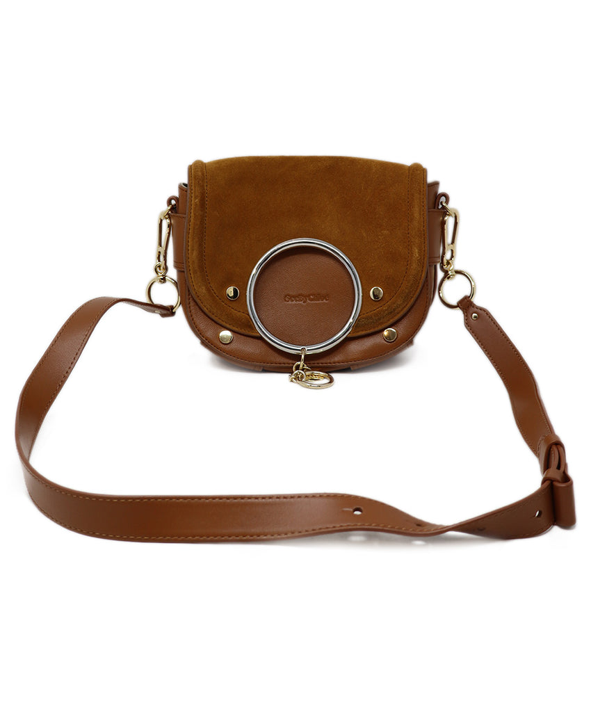See By Chloe Tobacco Leather & Suede Crossbody 