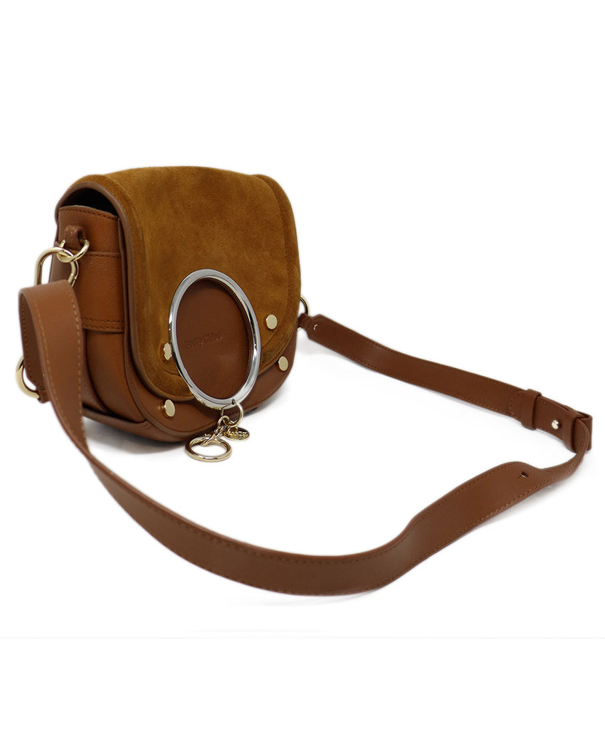 See By Chloe Tobacco Leather & Suede Crossbody 1