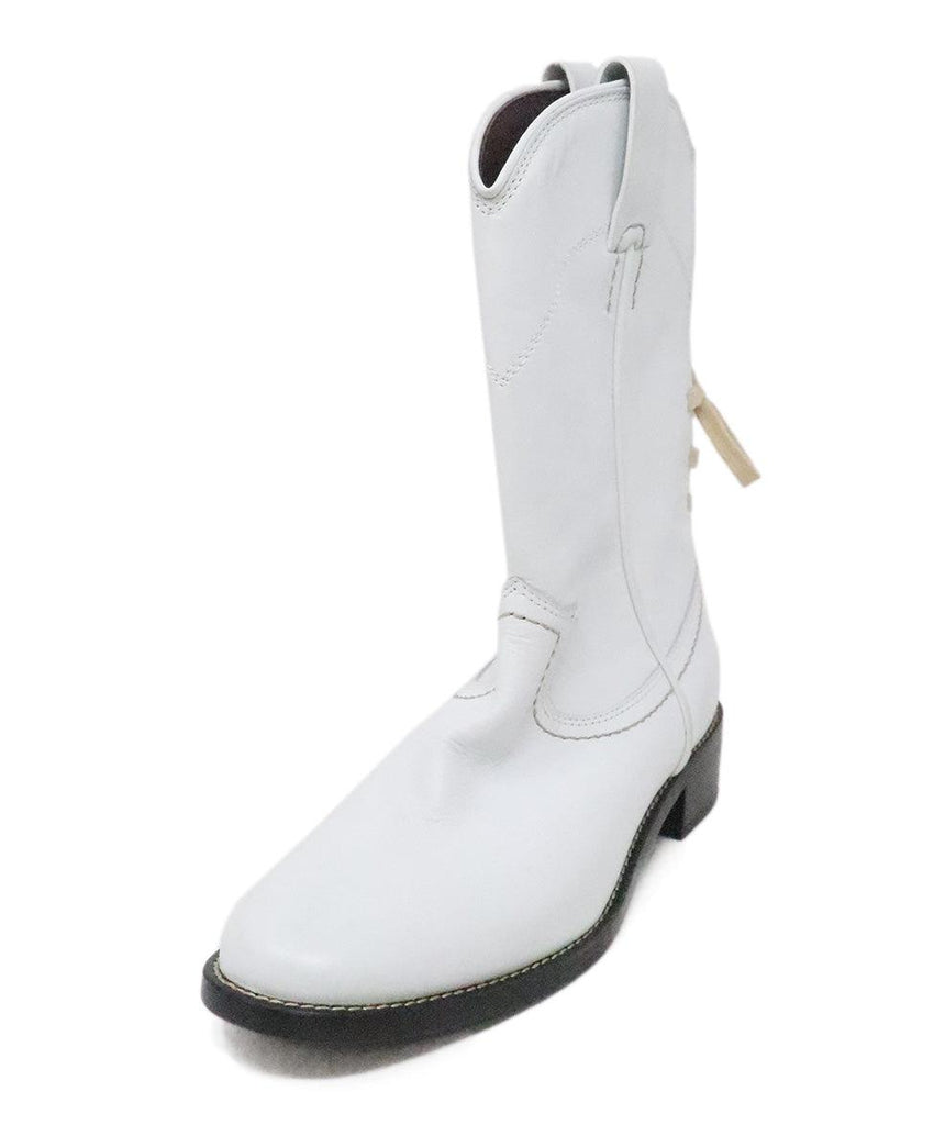 See By Chloe White Leather Boots sz 7 - Michael's Consignment NYC
