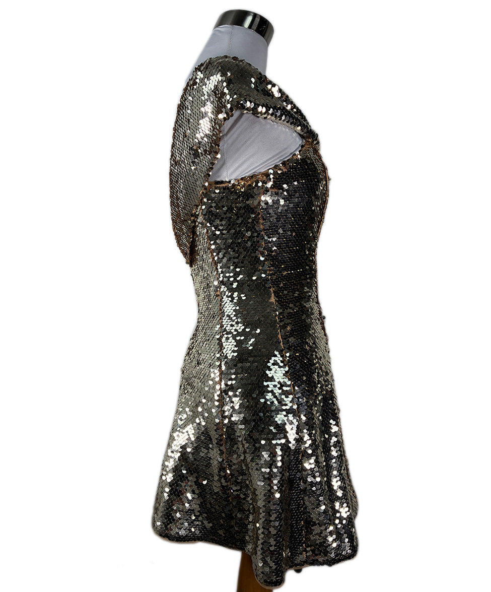 Self-portrait Metallic Gold Sequins Dress sz 2 l Michael's Luxury  Consignment  Michael's Consignment NYC