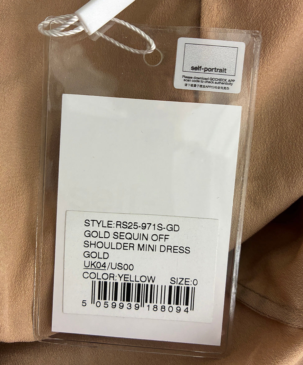 slim fit dress slacks Self-portrait Metallic Gold Sequins Dress sz 2 l Michael's Luxury  Consignment – Michael's Consignment NYC