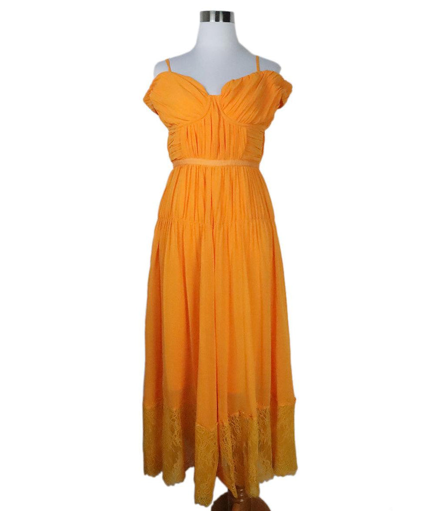 Self-portrait Orange Pleated Dress 