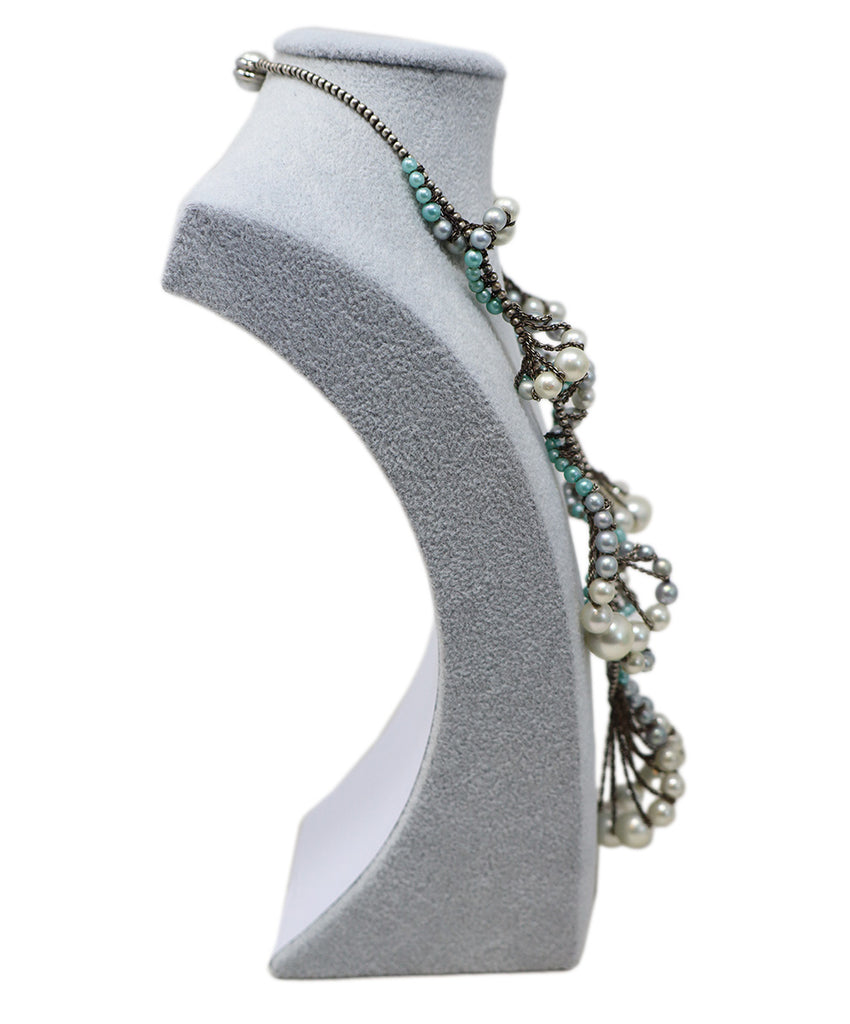 Silver & Pearl Chain Necklace 1