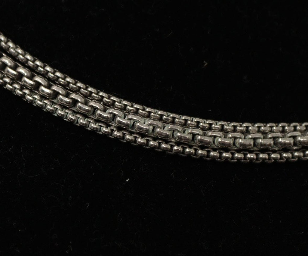 Metallic Silver Layered Chain Necklace 1