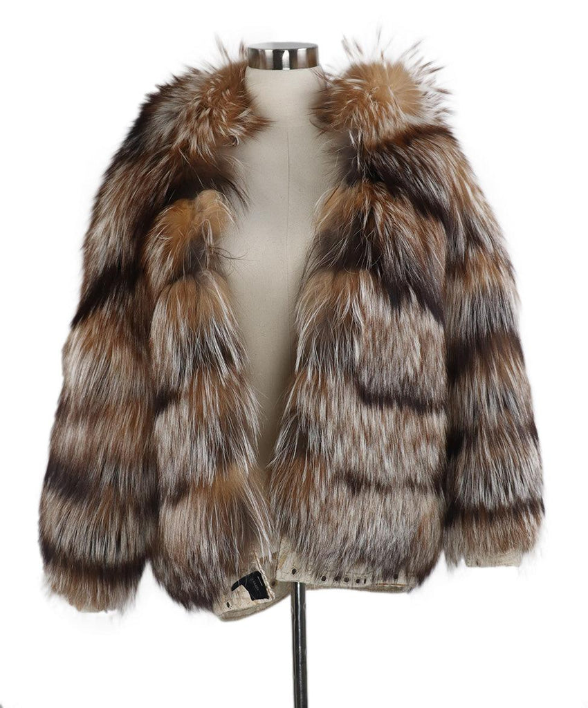 Simonetta Ravizza Ivory Embroidered Fox Fur Jacket sz 4 - Michael's Consignment NYC