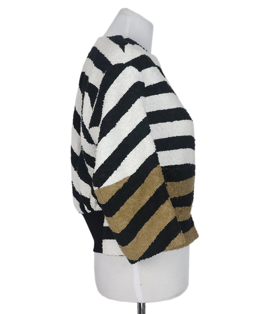 Sonia Rykiel White & Tan Striped Jacket 1