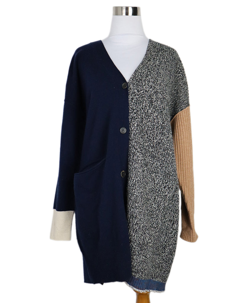 Sonia Rykiel Blue & Camel Wool Cardigan 