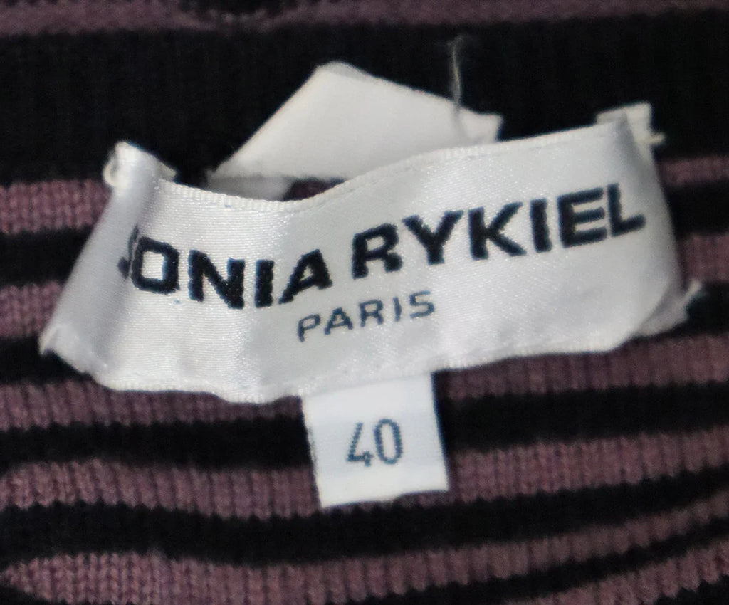Sonia Rykiel Purple & Black Striped Sweater sz 8 - Michael's Consignment NYC