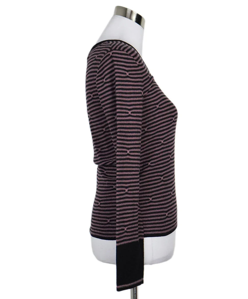 Sonia Rykiel Purple & Black Striped Sweater sz 8 - Michael's Consignment NYC