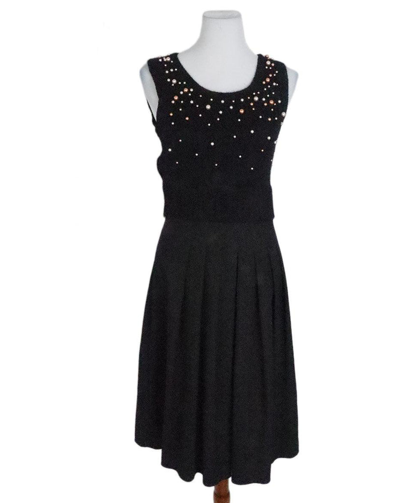 Sportmax Black Wool Pearl Dress sz 4 - Michael's Consignment NYC