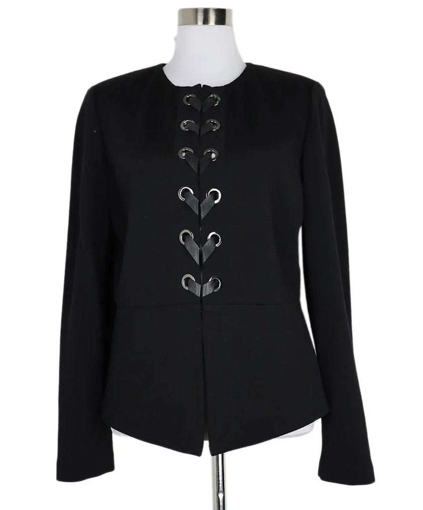 St. John Black Wool Blazer Jacket sz 12 - Michael's Consignment NYC