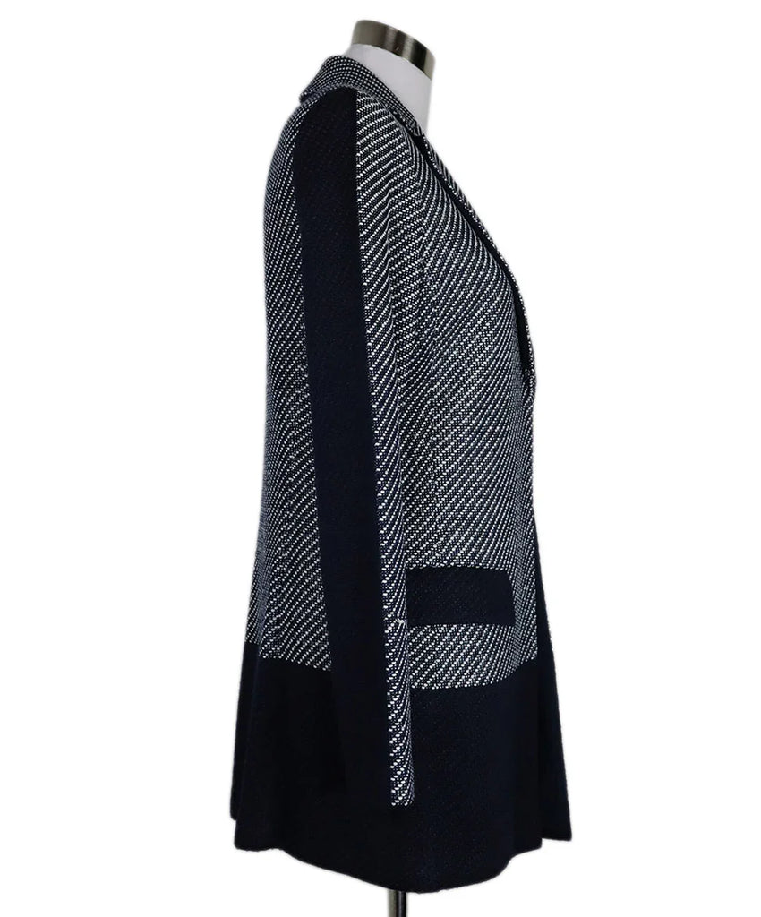 St. John White & Navy Knit Jacket sz 10 - Michael's Consignment NYC
