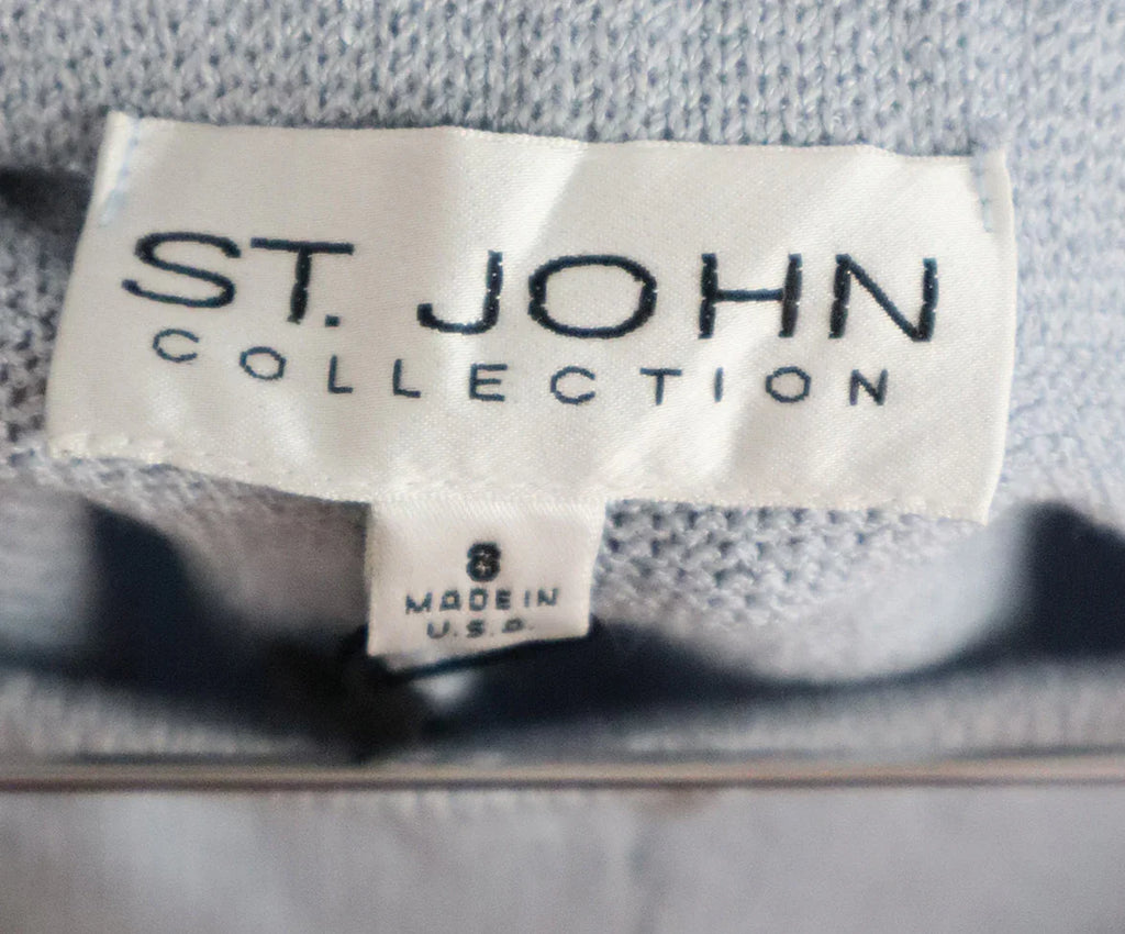 St. John Pale Blue Wool Knit Pants sz 8 - Michael's Consignment NYC
