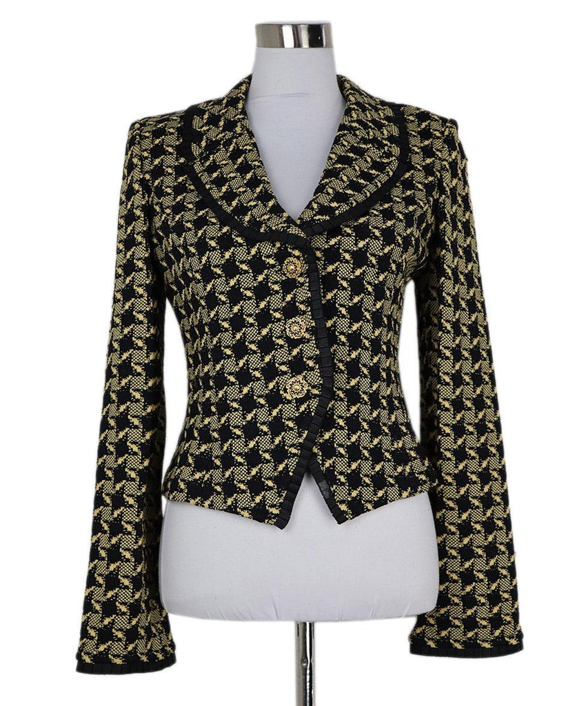 St. John Yellow & Black Knit Jacket 