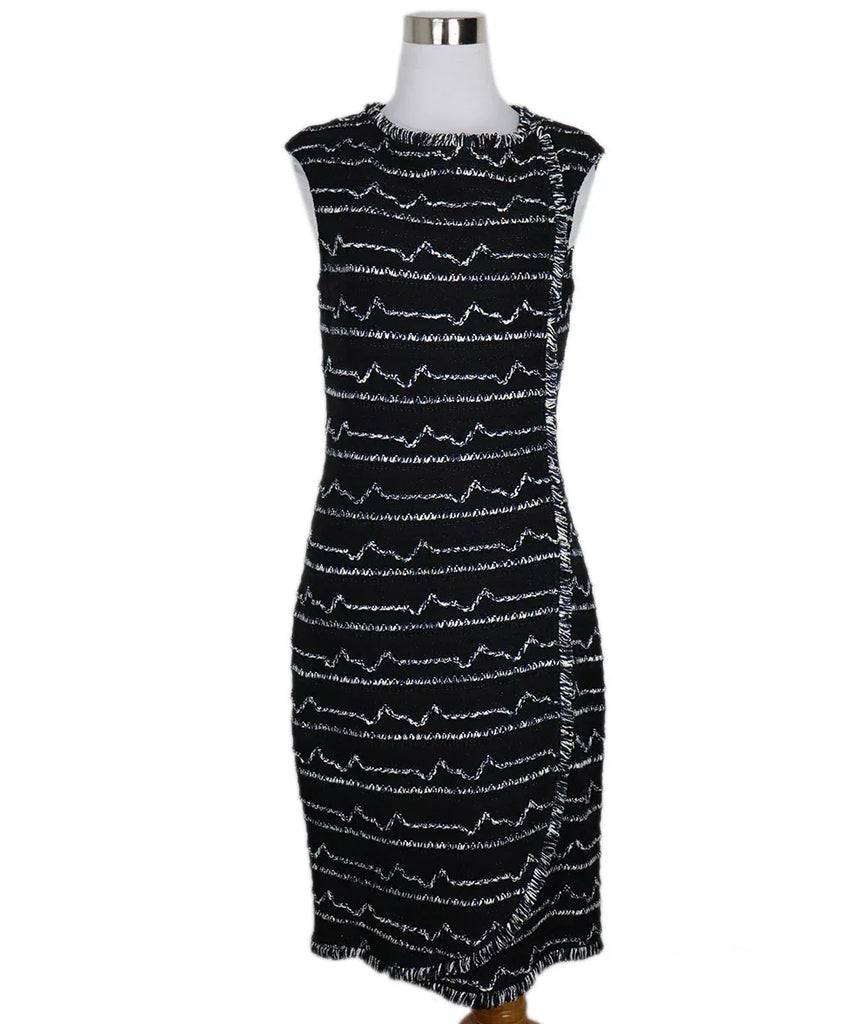 St. John Black White & Blue Knit Dress sz 4 - Michael's Consignment NYC
