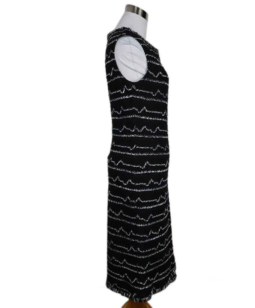 St. John Black White & Blue Knit Dress sz 4 - Michael's Consignment NYC