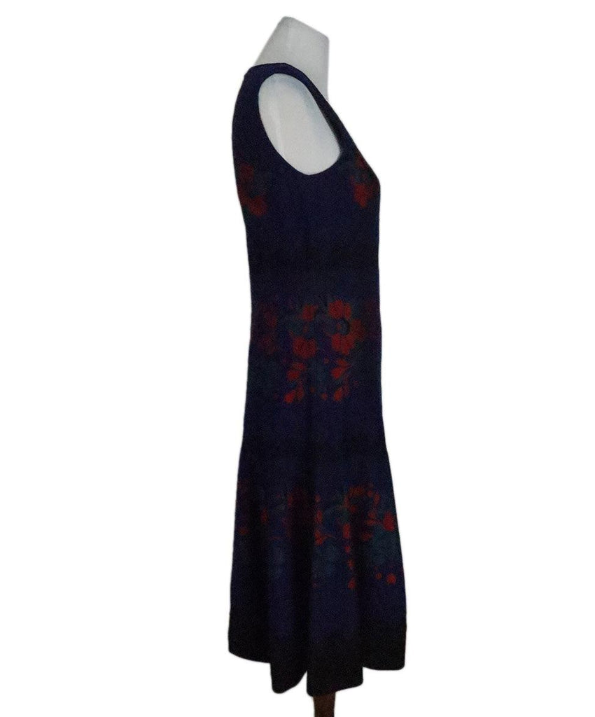 St. John Blue Floral Print Wool Dress sz 4 - Michael's Consignment NYC