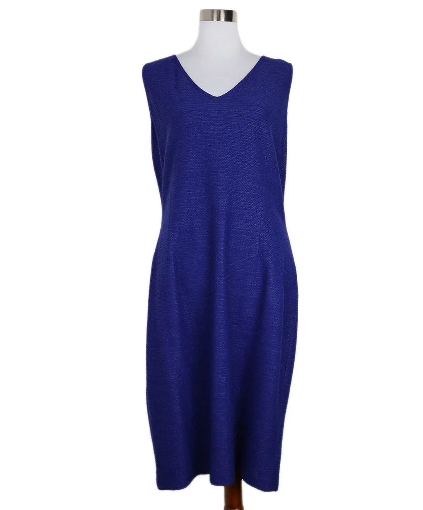 St. John Blue Wool Dress sz 12 - Michael's Consignment NYC
