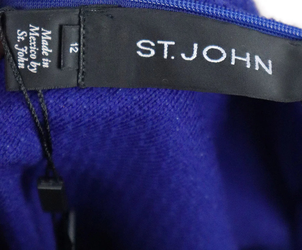 St. John Blue Wool Dress sz 12 - Michael's Consignment NYC