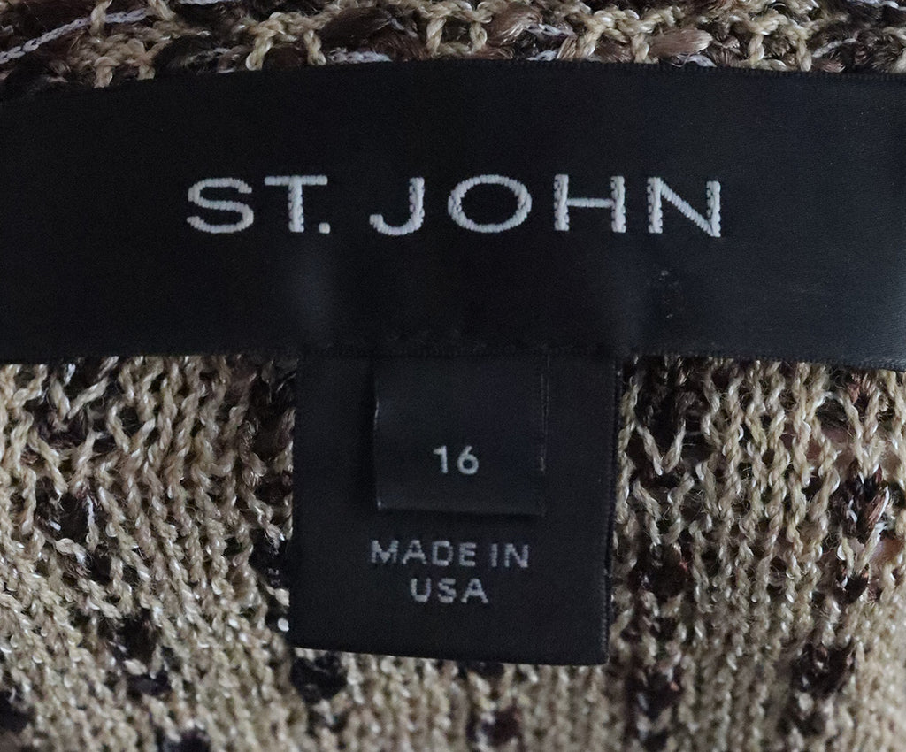 St. John Brown & Tan Tweed Jacket 3