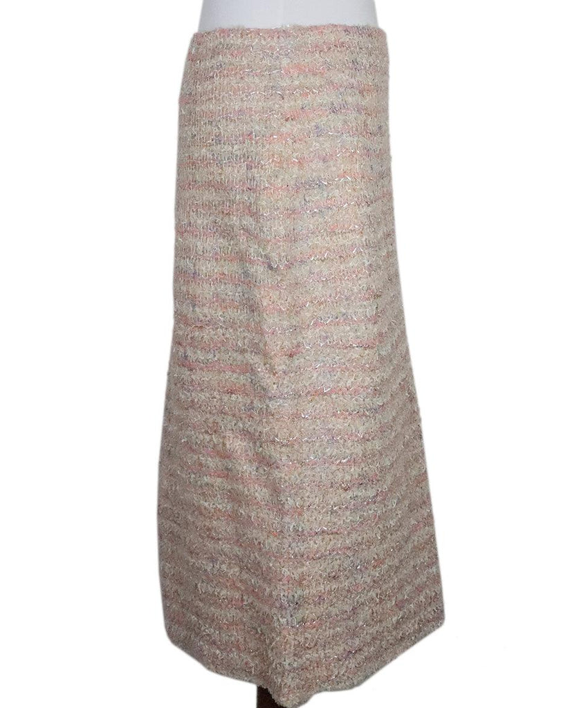 St. John Pink & Ivory Tweed Skirt 1