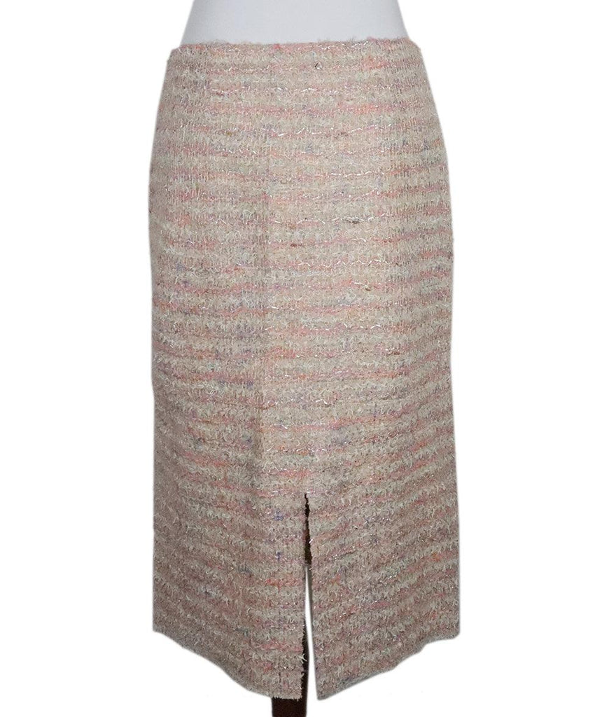 St. John Pink & Ivory Tweed Skirt 2