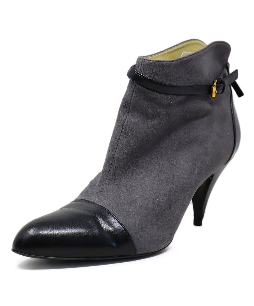 Stella McCartney Grey Suede & Black Leather Booties 