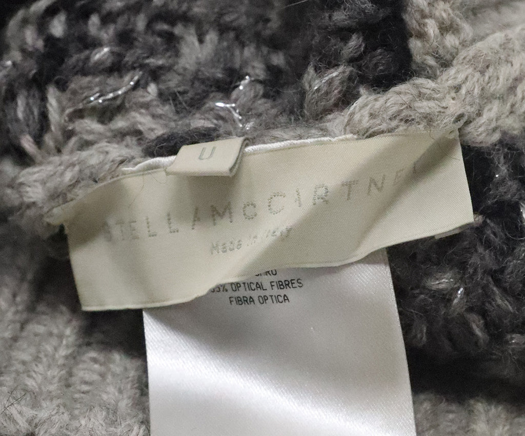 Stella McCartney Grey Black Print Wool Alpaca Hat 4