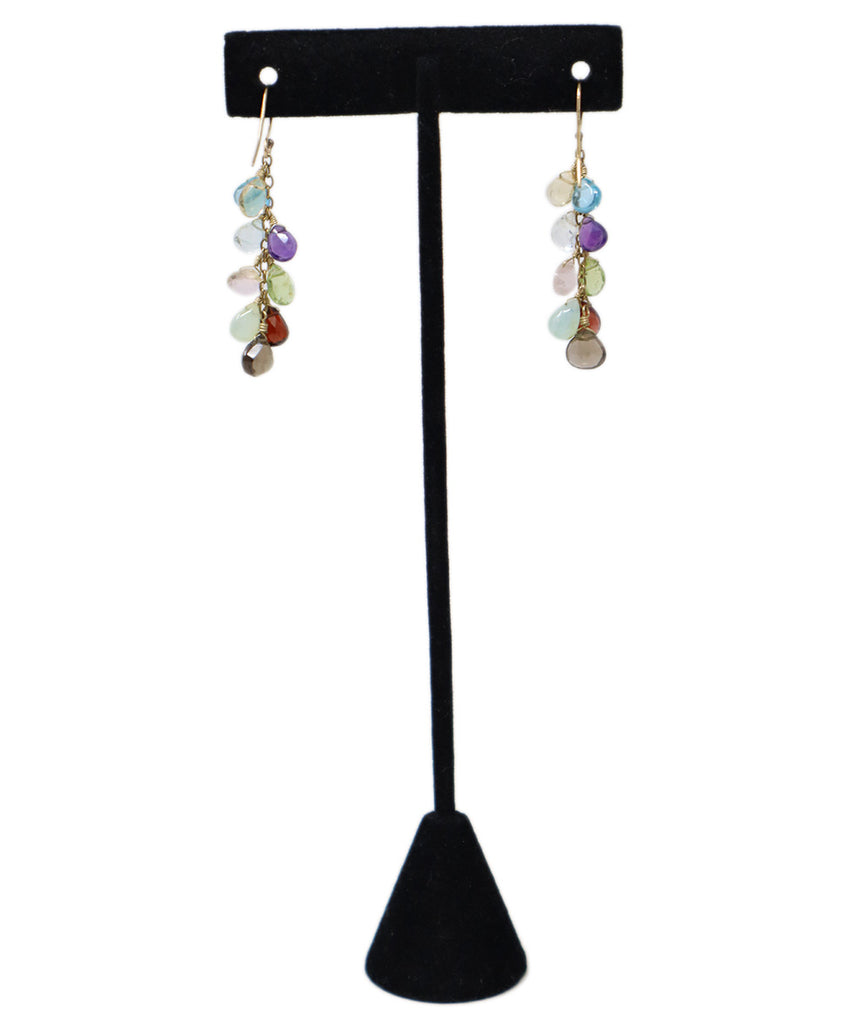 Multicolor Precious Stone Dangle Earrings 2