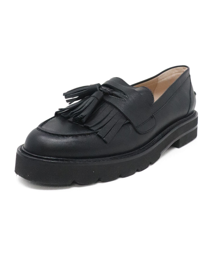 Stuart Weitzman Black Leather Loafers 