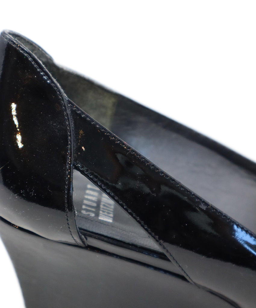 Stuart Weitzman Black Patent Leather Wedges 6