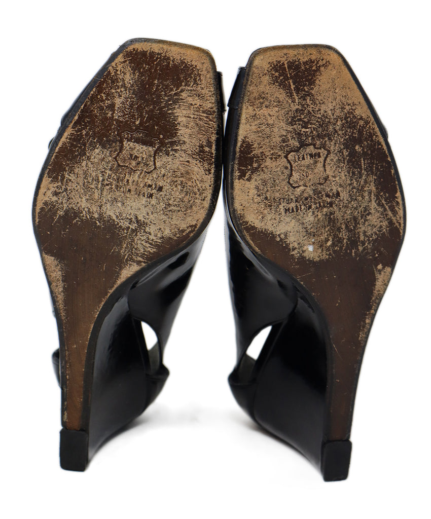 Stuart Weitzman Black Patent Leather Wedges 4