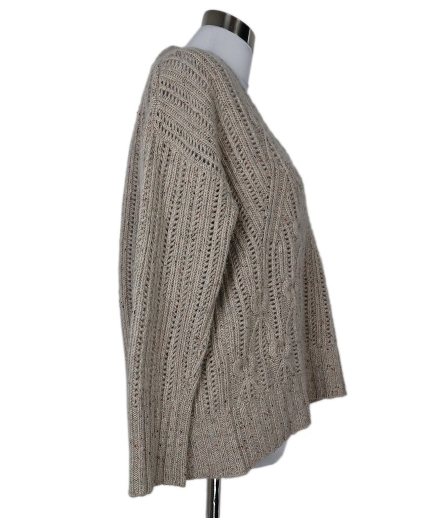 Neutral Cashmere V-Neck Sweater 1
