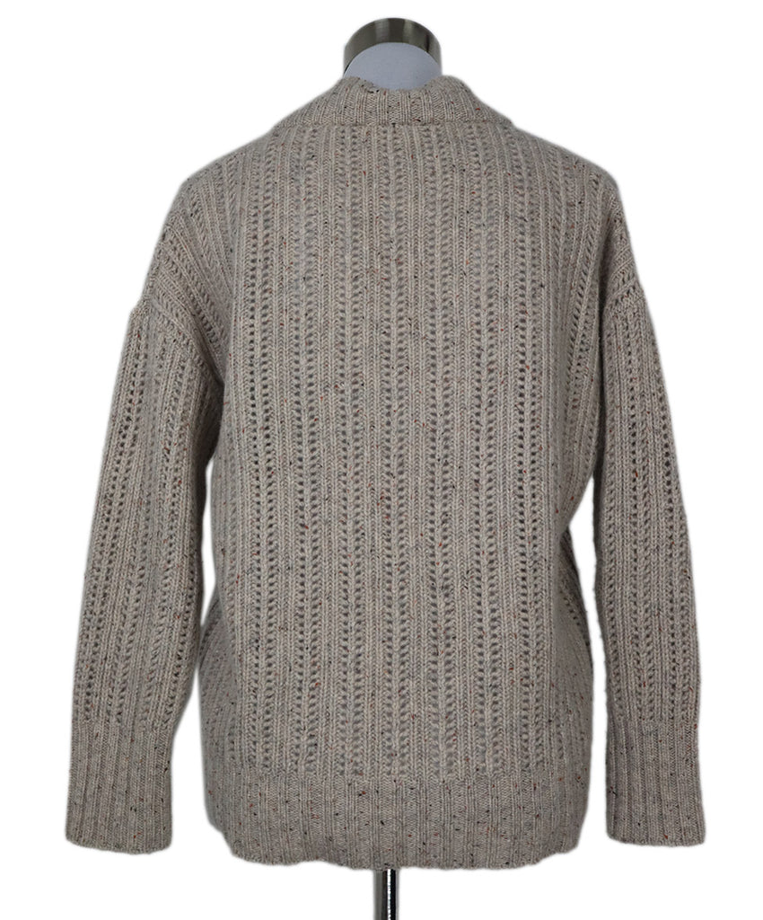 Neutral Cashmere V-Neck Sweater 2