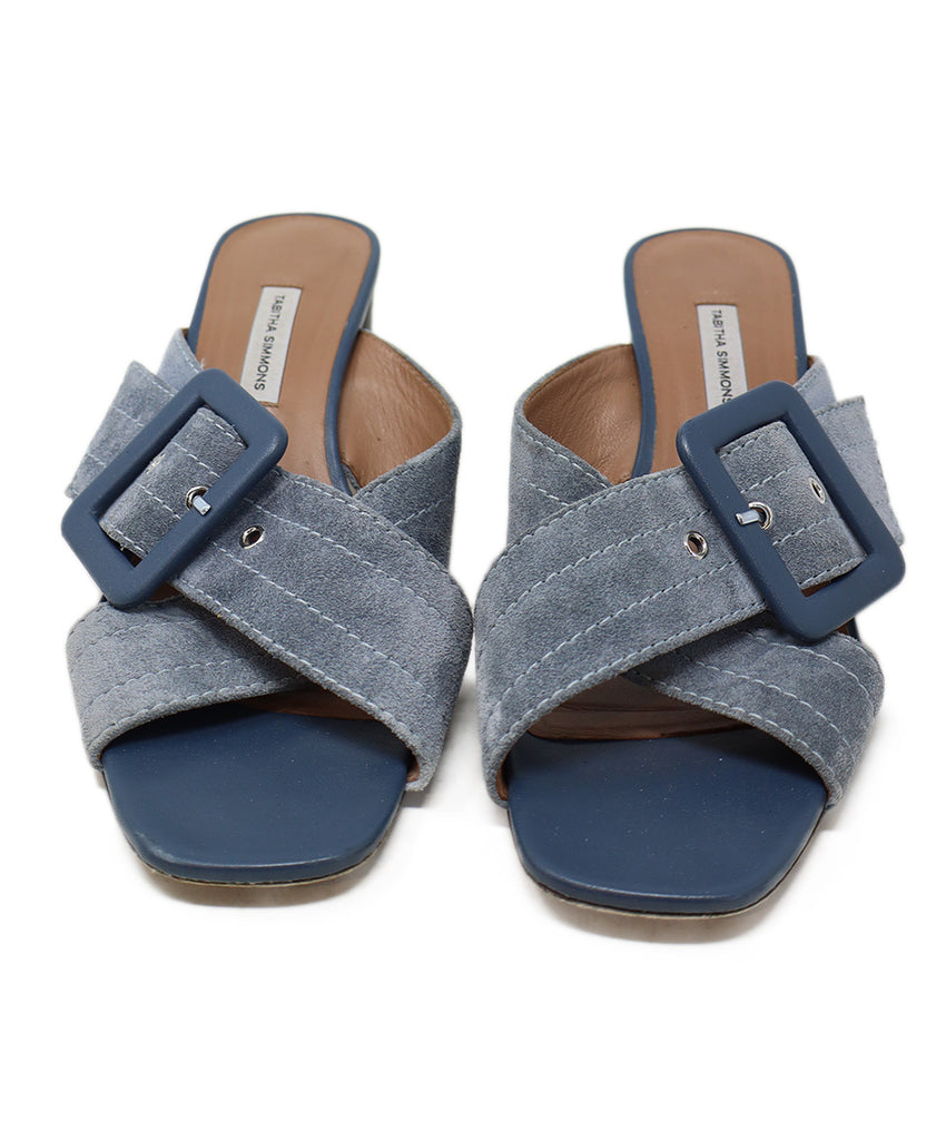 Tabitha Simmons Blue Suede Slides sz 10 - Michael's Consignment NYC