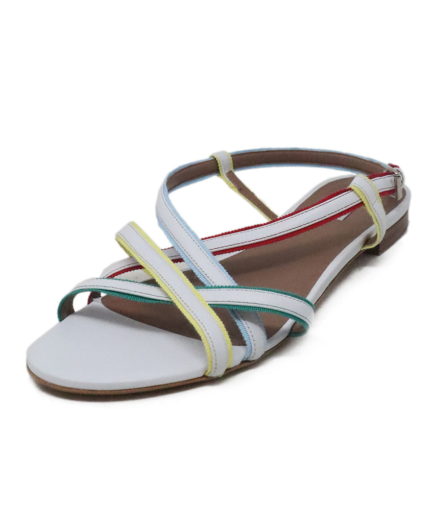 Tabitha Simmons White Leather Sandals 