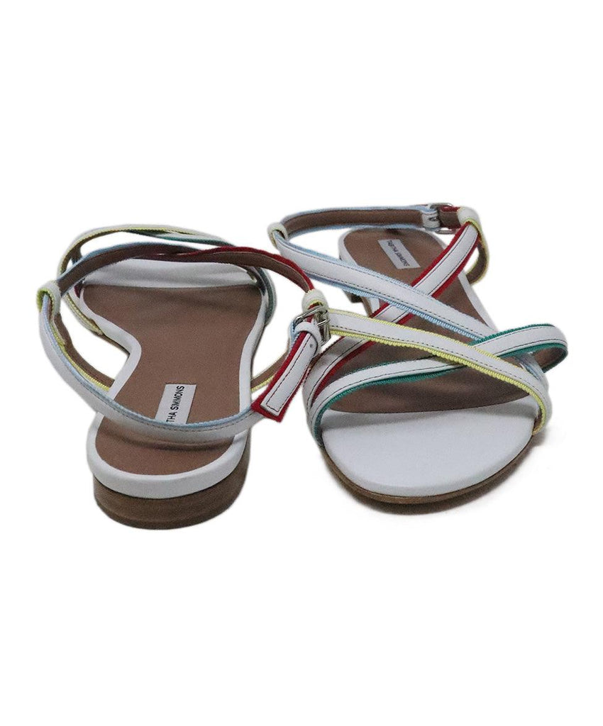 Tabitha Simmons White Leather Sandals 2