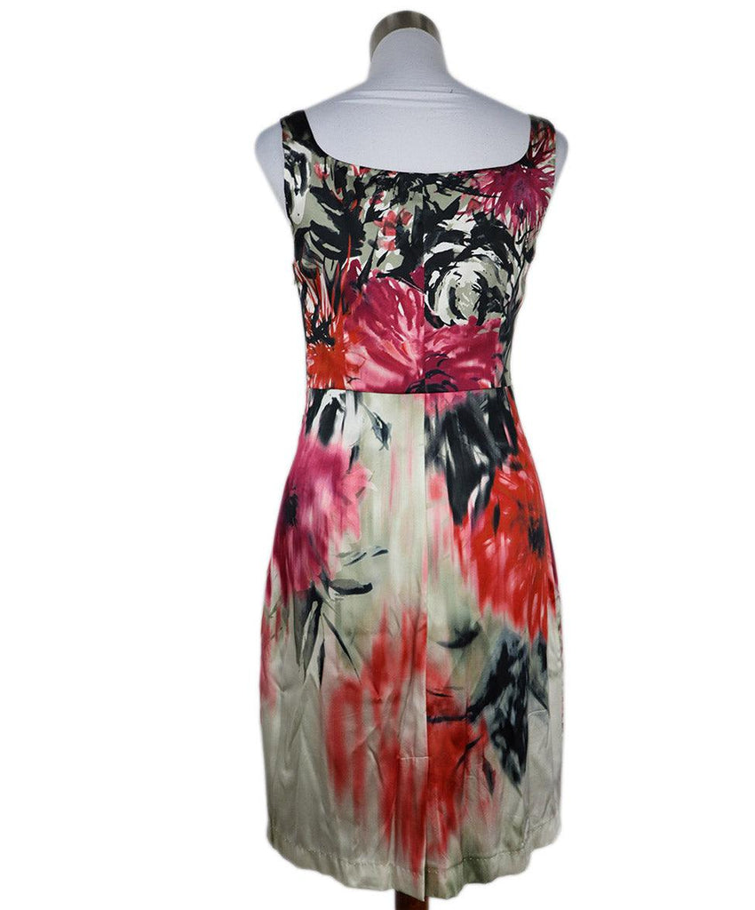Tahari Pink & Sage Green Print Silk Dress sz 6 - Michael's Consignment NYC