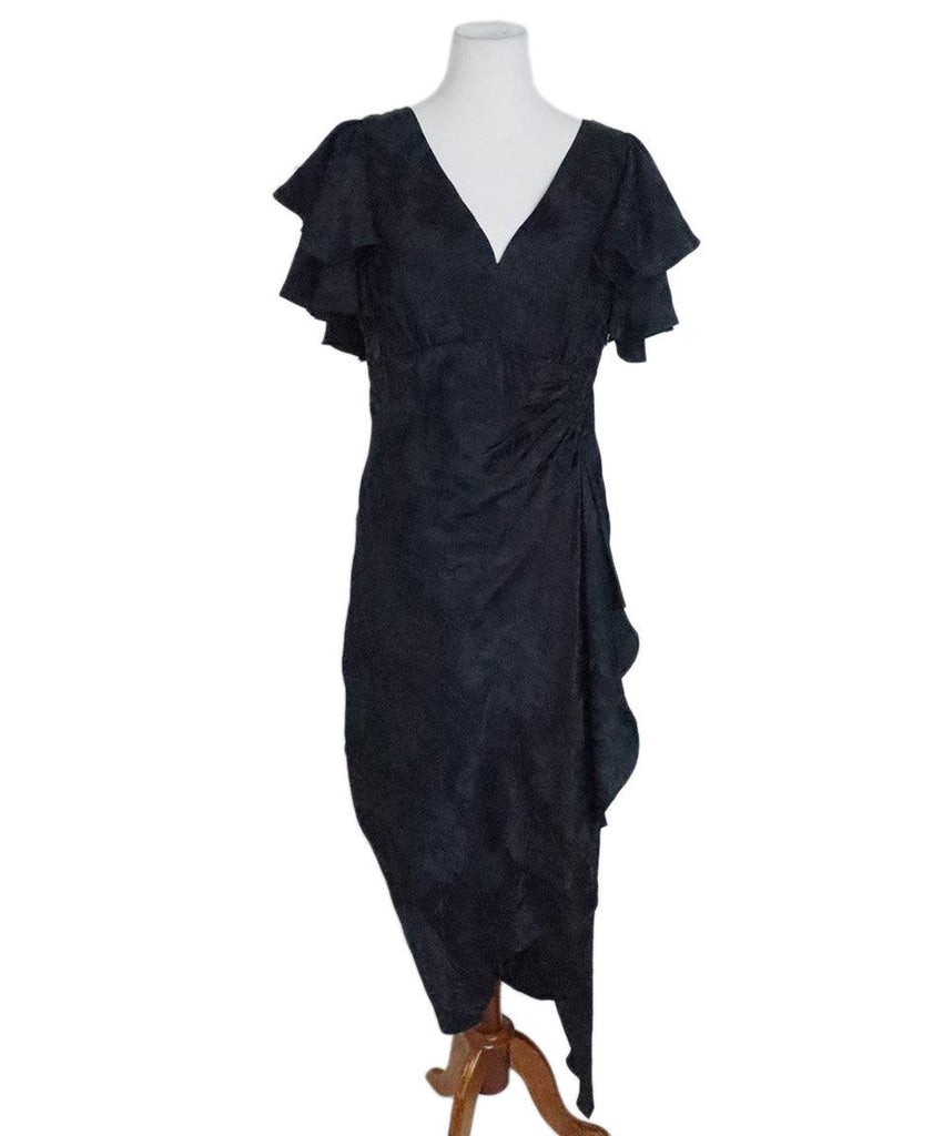 Tanya Taylor Navy Silk Floral Dress sz 12 - Michael's Consignment NYC