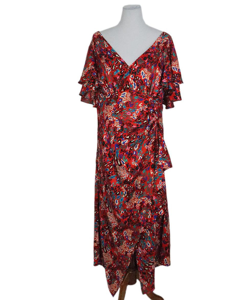 Tanya Taylor Size Red Print Dress sz 14 - Michael's Consignment NYC