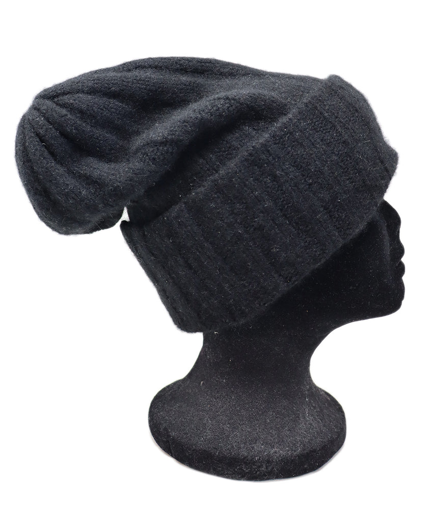The Elder Statesman Black Cashmere Hat 1