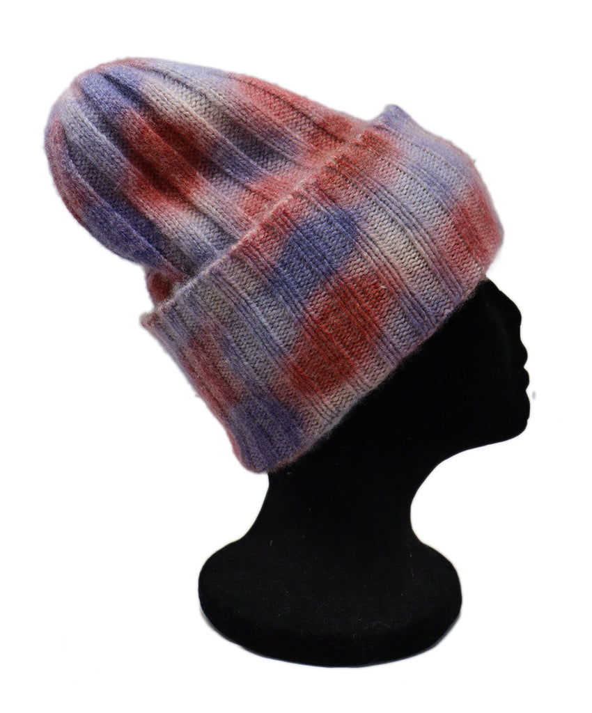 The Elder Statesman Pink & Lavender Cashmere Hat 1