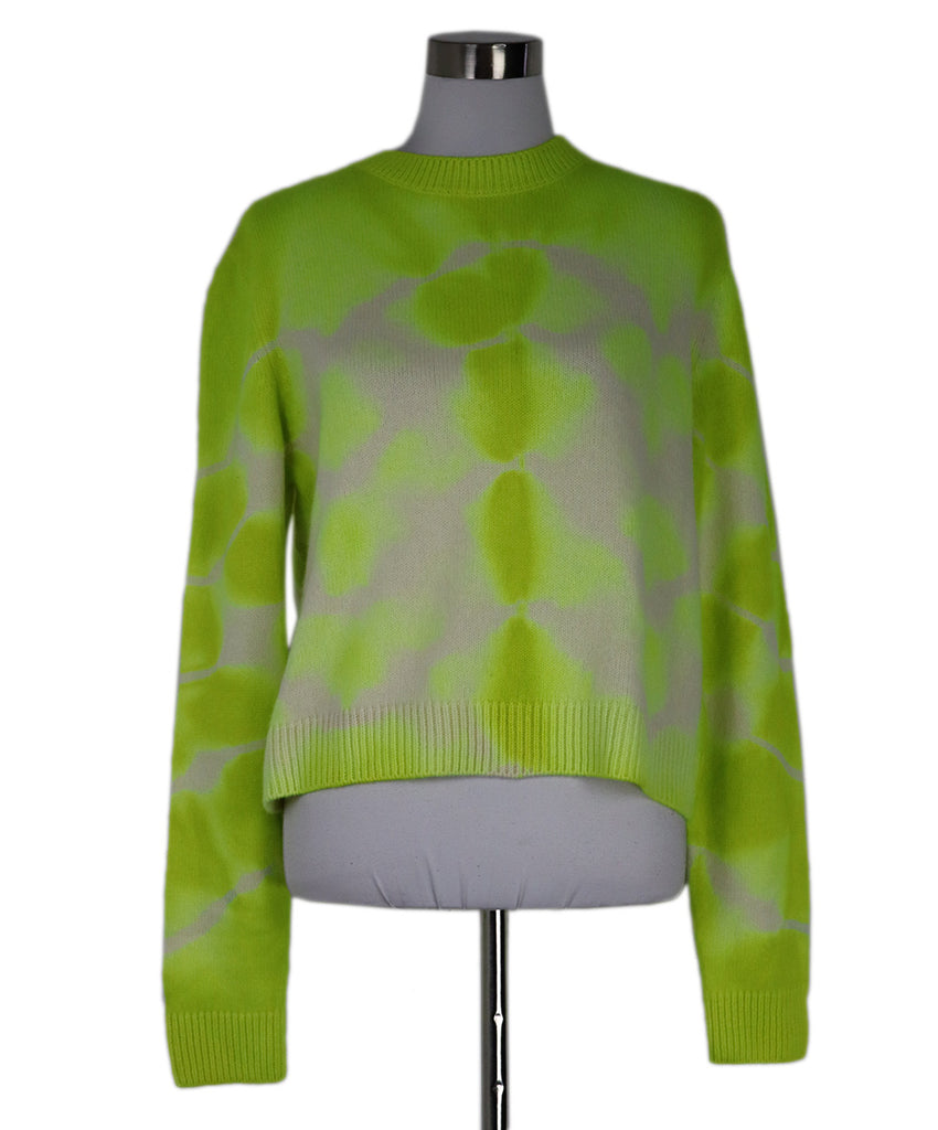 The Elder Statesmen Neon Yellow Cashmere Sweater 