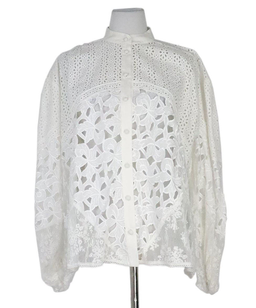 The Kooples White Lace Blouse sz 6 - Michael's Consignment NYC